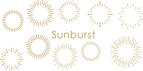 ヴィンテージ風のサンバースト　あしらい