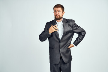 business man in suit posing work success executive