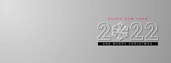 Merry Christmas And Happy New Year Snow Effect Grey And White Background Illustration