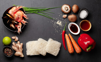 Ingredients for wok cooking