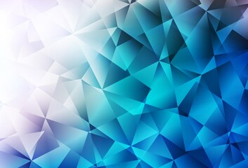 Obraz premium Light BLUE vector gradient triangles template.