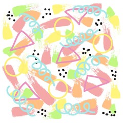 Minimalist modern abstract brush illustration for wall decoration