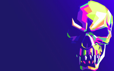 Colorful Skull vector illustration dark background