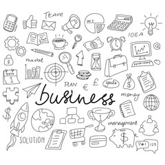 Vector illustration of business doodle icon. Hand drawn