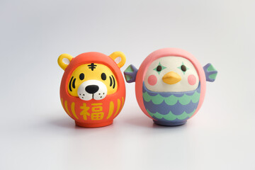 虎だるま　寅年の年賀状素材