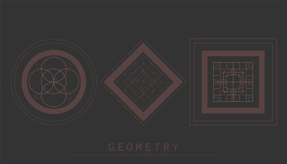 geometry background, circle, square, triangle vector illustration