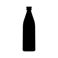 Beer bottle icon. Silhouette of a beer bottle. Vector illustration isolated on a white background for design and web.
