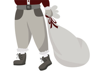 Illustration with Santa. Christmas vector background with space for text. Ideal for printing, design, postcards, posters, invitations.