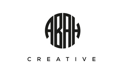 Letters ABAH creative circle logo design vector, 4 letters logo