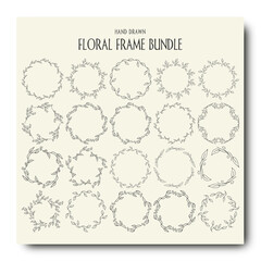  wreaths floral, flower and leaves bundle set
