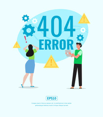 Flat Illustration, Server Error, Server Maintenance, can be used for web, app, infographic, etc