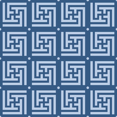 Japanese Square Maze Vector Seamless Pattern