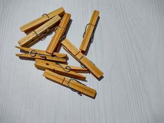clothespin on a wooden background