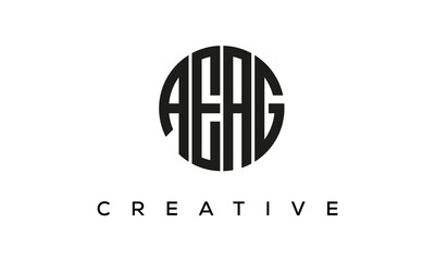 Letters AEAG creative circle logo design vector, 4 letters logo