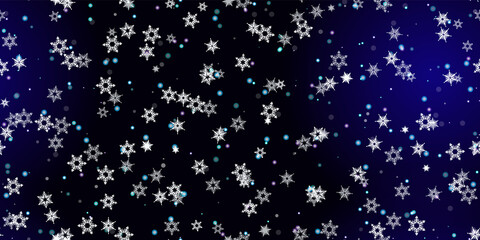 Falling Snowflakes seamless pattern flying snow