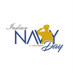 Typographic Banner Design for Indian Navy Day. Beautiful Calligraphy of Indian Navy Day. Editable Illustration.