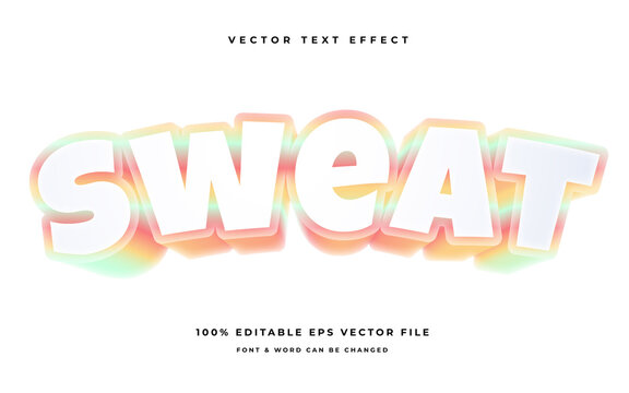 sweat cartoon editable text effect