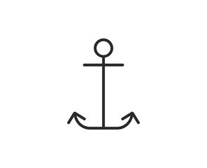 Anchor flat icon. Thin line signs for design logo, visit card, etc. Single high-quality outline symbol for web design or mobile app. Marketing outline pictogram.