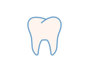 Teeth flat icon. Thin line signs for design logo, visit card, etc. Single high-quality outline symbol for web design or mobile app. Medical outline pictogram.