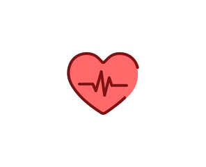 Heart flat icon. Thin line signs for design logo, visit card, etc. Single high-quality outline symbol for web design or mobile app. Medical outline pictogram.