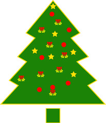 Christmas Tree, Set of Christmas trees, modern colorful flat Icon Isolated on white background