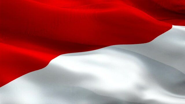 Monaco flag video. National 3d Monaco Flag Slow Motion video. Sign of seamless Full HD 1920X1080 loop animation. Monaco trip Flags Motion Loop HD Background Closeup 1080p Full HD video flags waving in