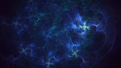 3D rendering abstract blue fractal light background