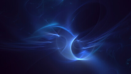 3D rendering abstract blue fractal light background