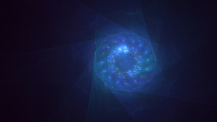 3D rendering abstract blue fractal light background
