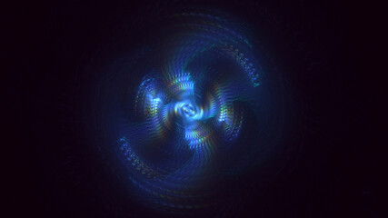 3D rendering abstract blue fractal light background