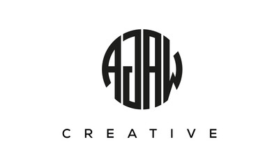 Letters AJAW creative circle logo design vector, 4 letters logo