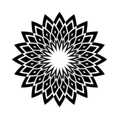 Abstract decorative floral circle pattern.