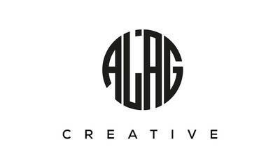 Letters ALAG creative circle logo design vector, 4 letters logo