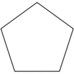 Straight yarn or rope pentagon as border of frame in marine illustration