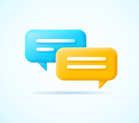3d Speech Bubble Set Cartoon Style. Vector