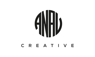 Letters ANAV creative circle logo design vector, 4 letters logo