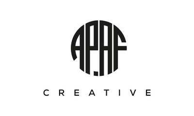 Letters APAF creative circle logo design vector, 4 letters logo