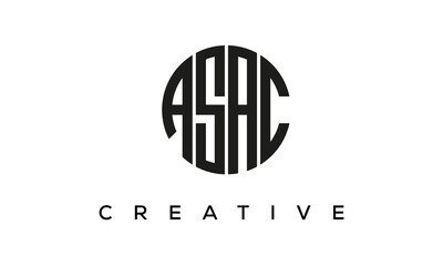 Letters ASAC creative circle logo design vector, 4 letters logo