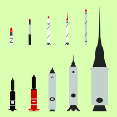 illustration of a set of rockets