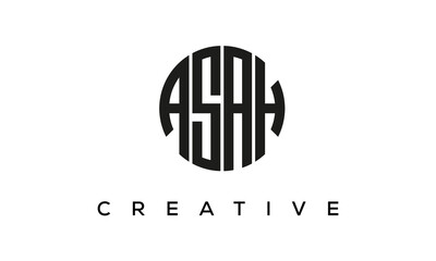 Letters ASAH creative circle logo design vector, 4 letters logo