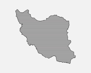 Vector map Iran, template Asia outline country