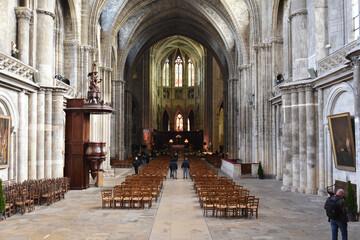 Bordeaux, France - 7 Nov, 2021: Interior of Cathedrale Saint Andre (St. Andrews Cathedral),...