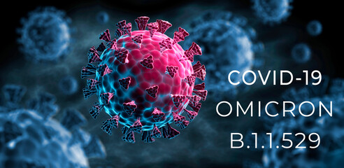 Coronavirus  variant omicron covid-19 - obrazy, fototapety, plakaty
