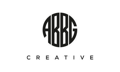 Letters ABBG creative circle logo design vector, 4 letters logo