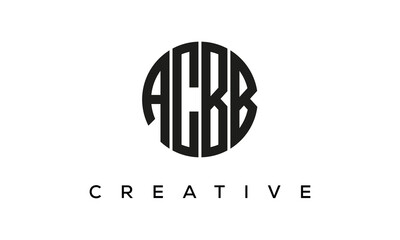 Letters ACBB creative circle logo design vector, 4 letters logo