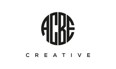 Letters ACBE creative circle logo design vector, 4 letters logo