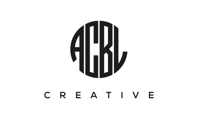 Letters ACBL creative circle logo design vector, 4 letters logo