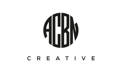 Letters ACBN creative circle logo design vector, 4 letters logo