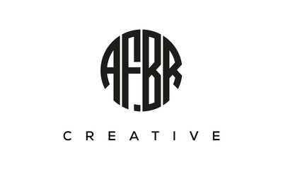 Letters AFBR creative circle logo design vector, 4 letters logo