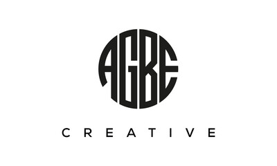 Letters AGBE creative circle logo design vector, 4 letters logo